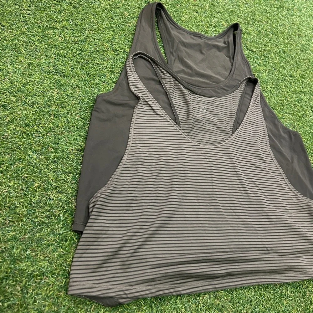 Lululemon Fast and Free Tank Top Dark Olive Green Racerback Nulux Running Size 4